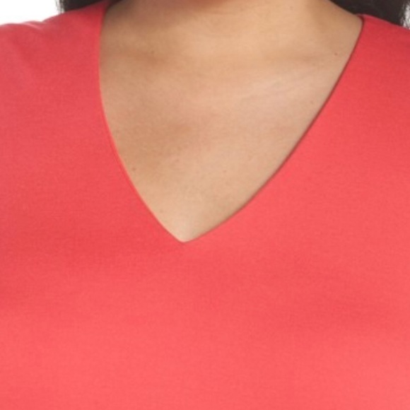 NWT CHELSEA28 Ruffle Hem Sheath Dress in Coral - Picture 5 of 7